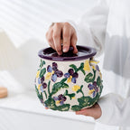 Embossed Floral Condiment Jar