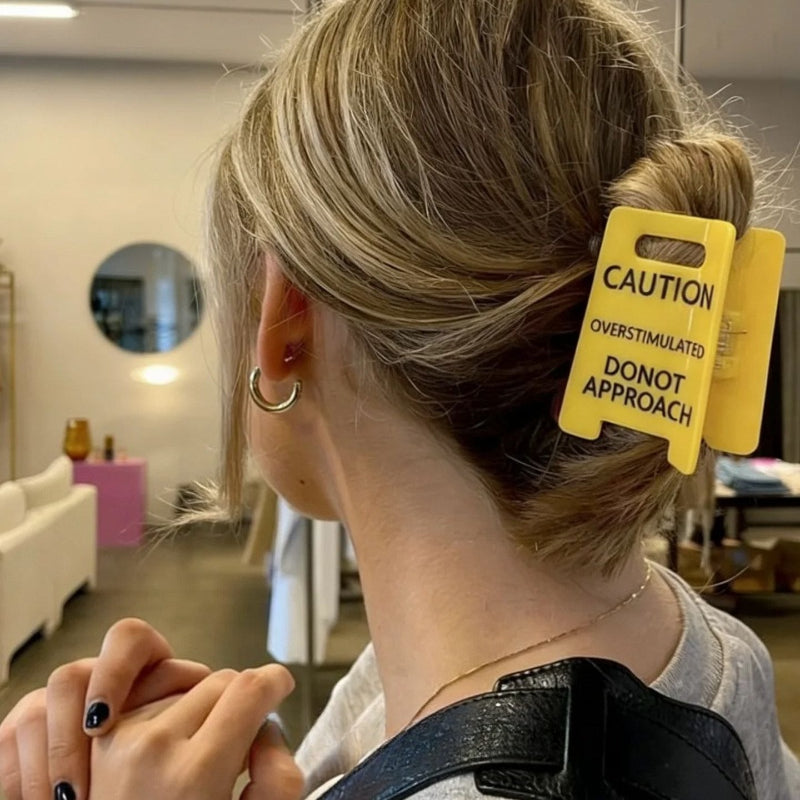 Caution Sign Claw Clip