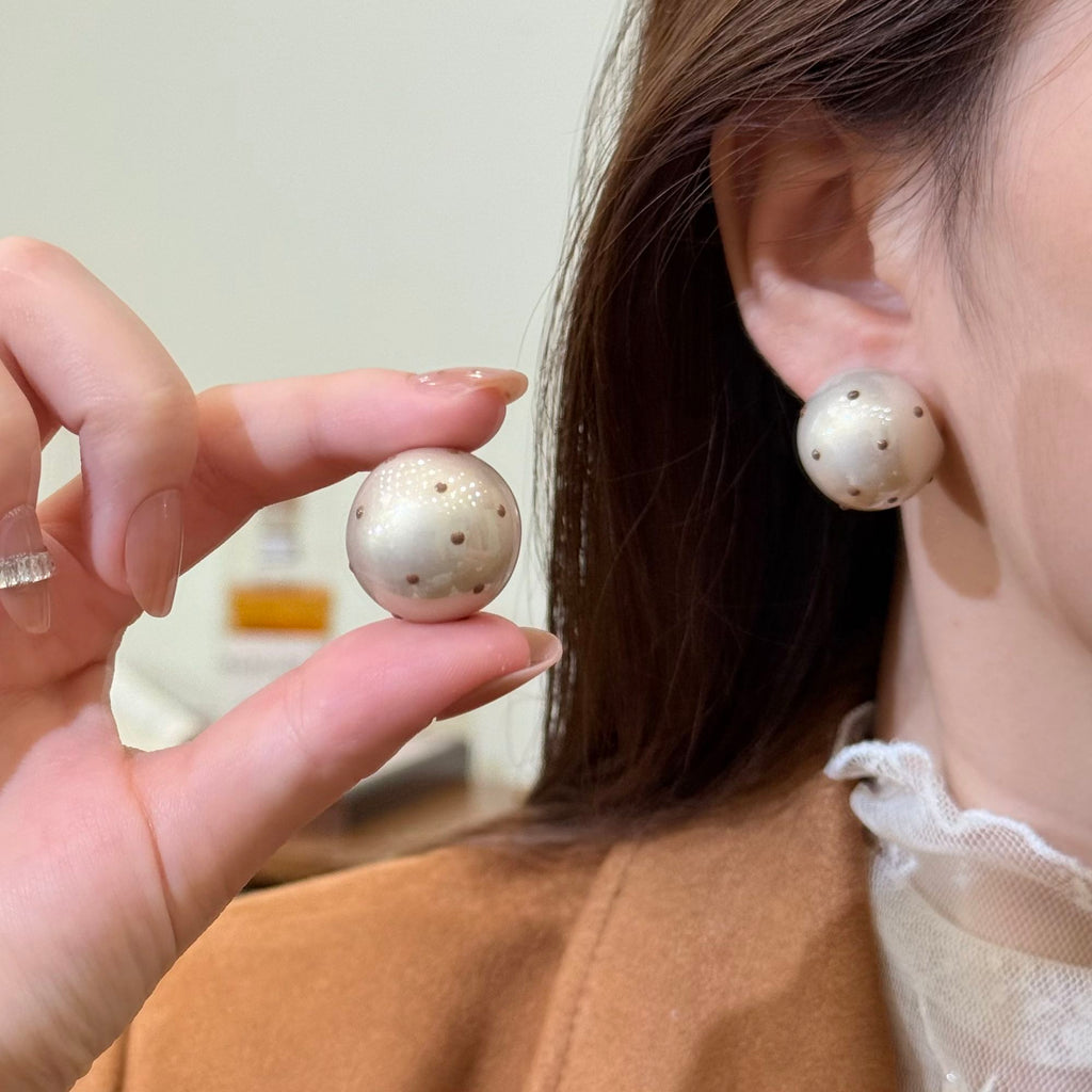 Polka Dot Ball Stud Earrings