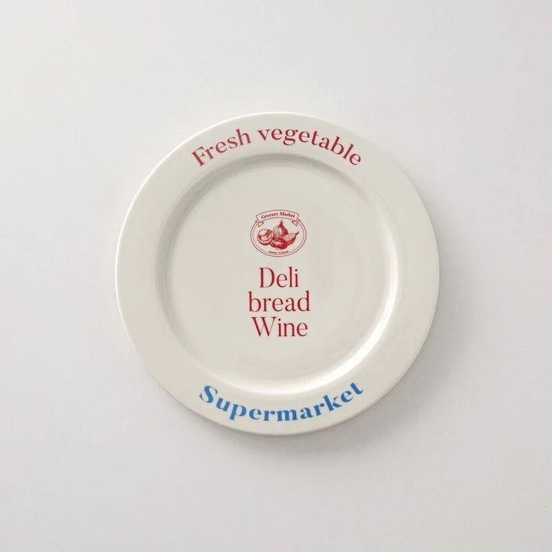 Deli Lettering Bone China Plate
