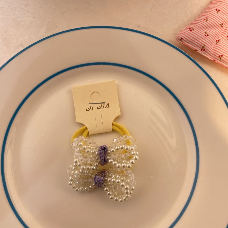 Pearl Bow Elastic Hair Rope - Modomu