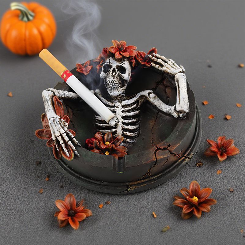 Flower Crown Skull Ashtray
