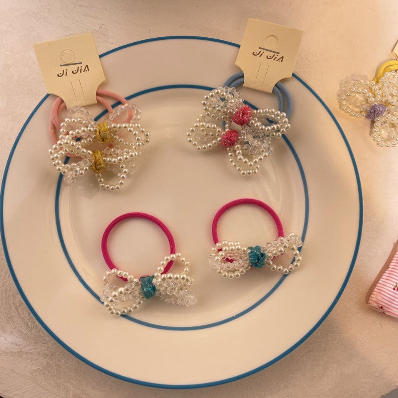 Pearl Bow Elastic Hair Rope - Modomu