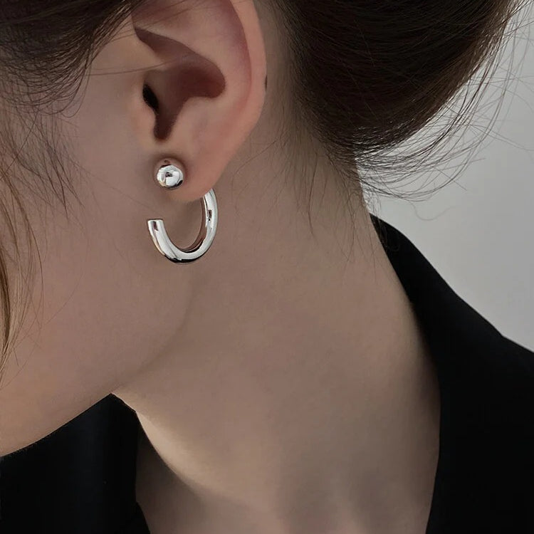 C-Shaped Semi-Circular Earrings
