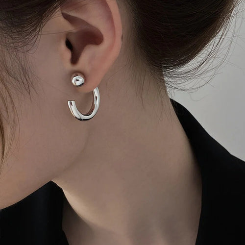 C-Shaped Semi-Circular Earrings - Modomu