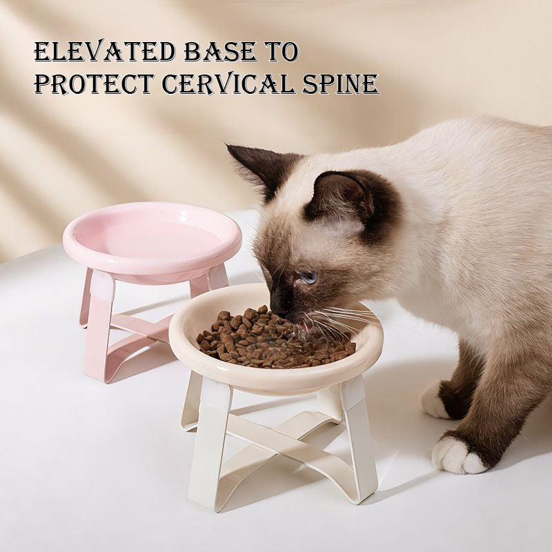 Ceramic Cat Bowl With Stand