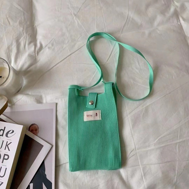 Ribbed Knit Phone Pouch