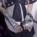 Metallic Arm Sleeve Gloves
