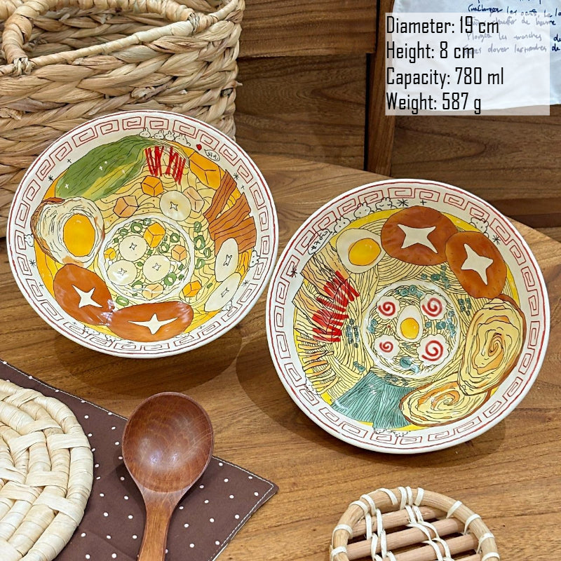 Hand-Painted Japanese Ramen Bowl