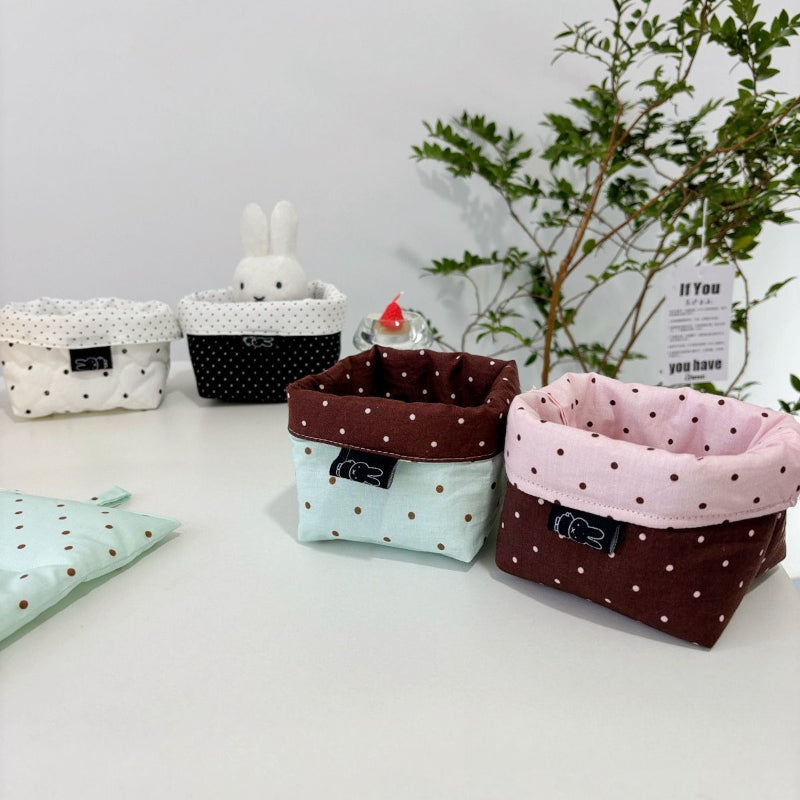 Soft Quilted Tabletop Storage Basket