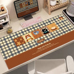 Retro Checkered Kitten Mouse Pad
