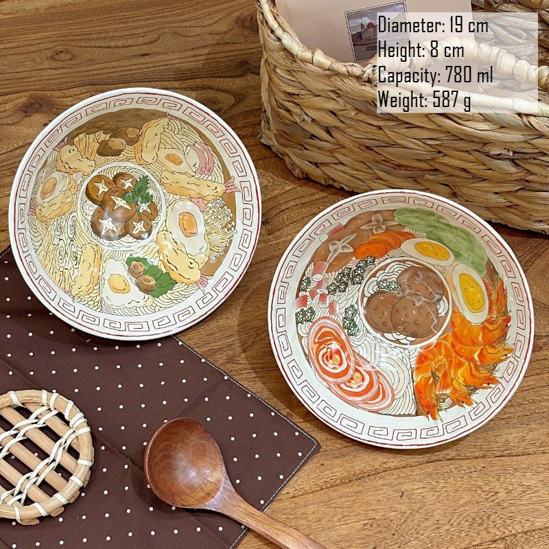 Hand-Painted Japanese Ramen Bowl