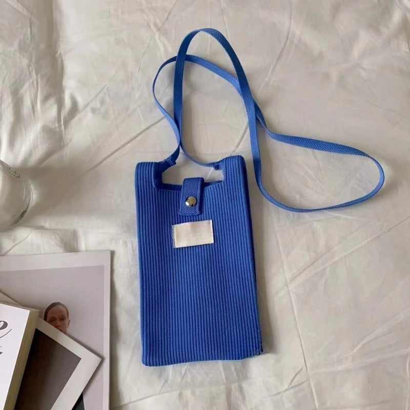 Ribbed Knit Phone Pouch