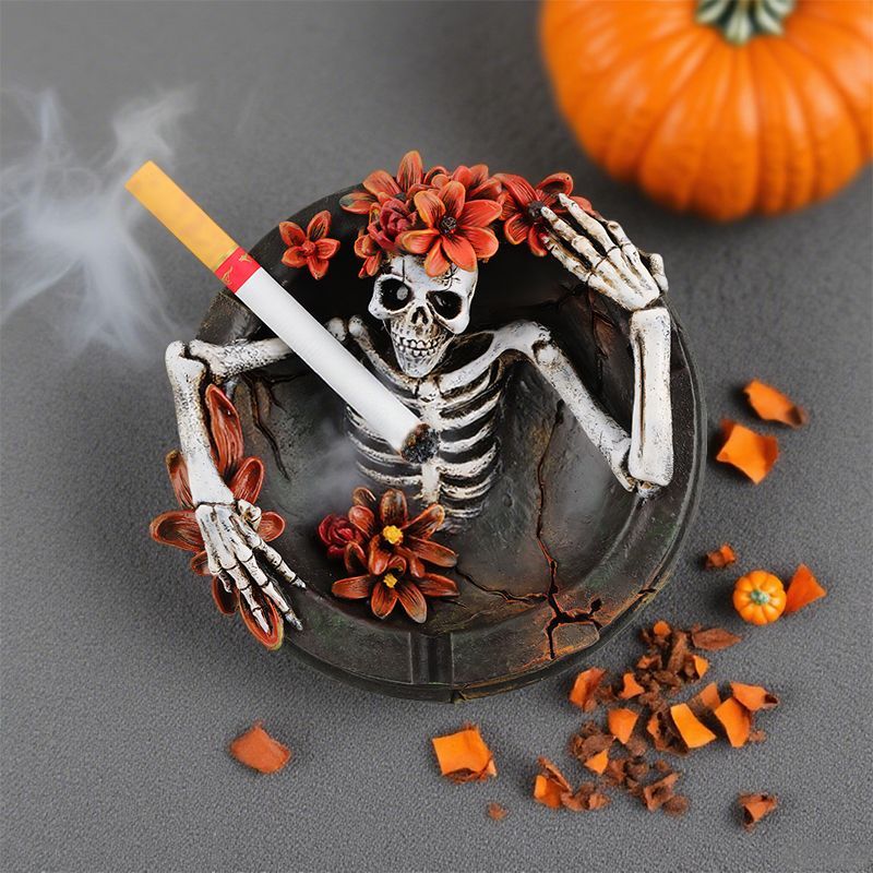 Flower Crown Skull Ashtray