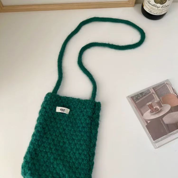 Popcorn Knit Phone Crossbody Bag