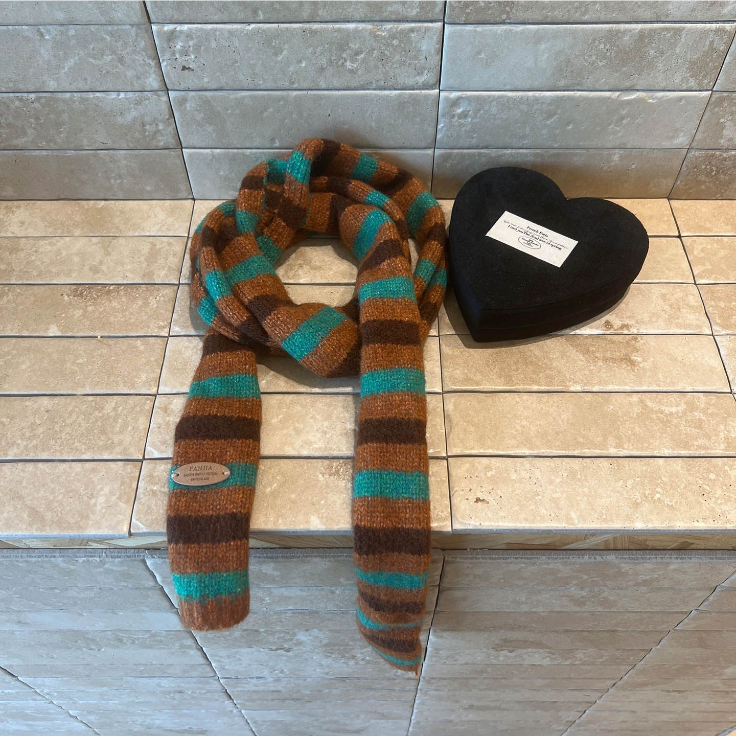 Y2K Knit Striped Long Scarf - Modomu