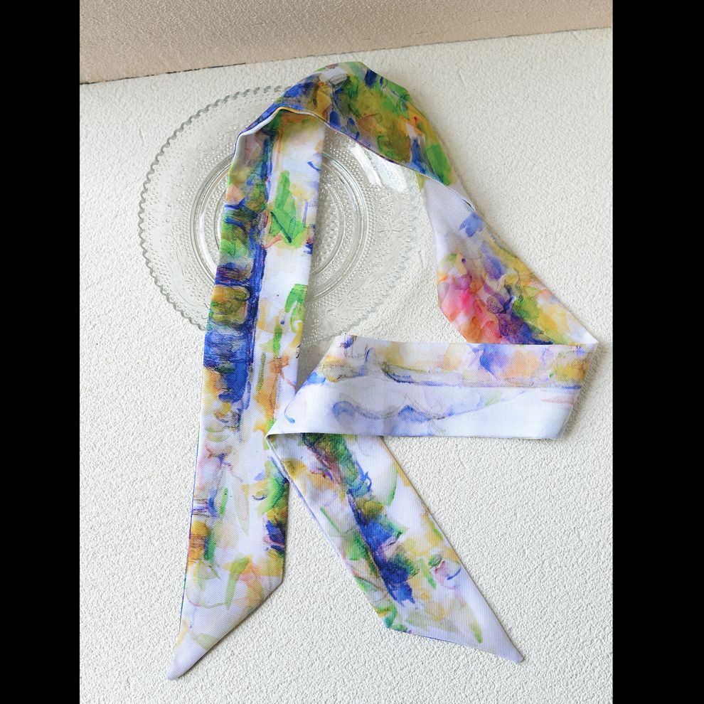 Art Print Narrow Silk Tie