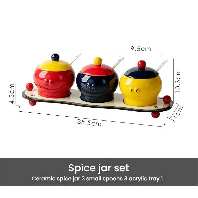Ceramic Seasoning Jar Set Organizer - Modomu