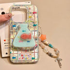 Patterned Grid Fish Phone Case - Modomu