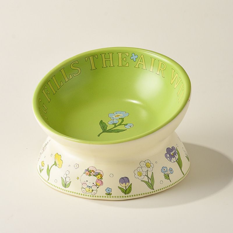 Ceramic Pet Bowl with Rim