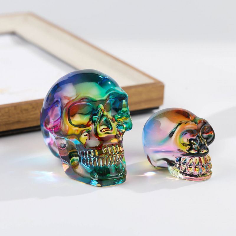 Iridescent Skull Ornament
