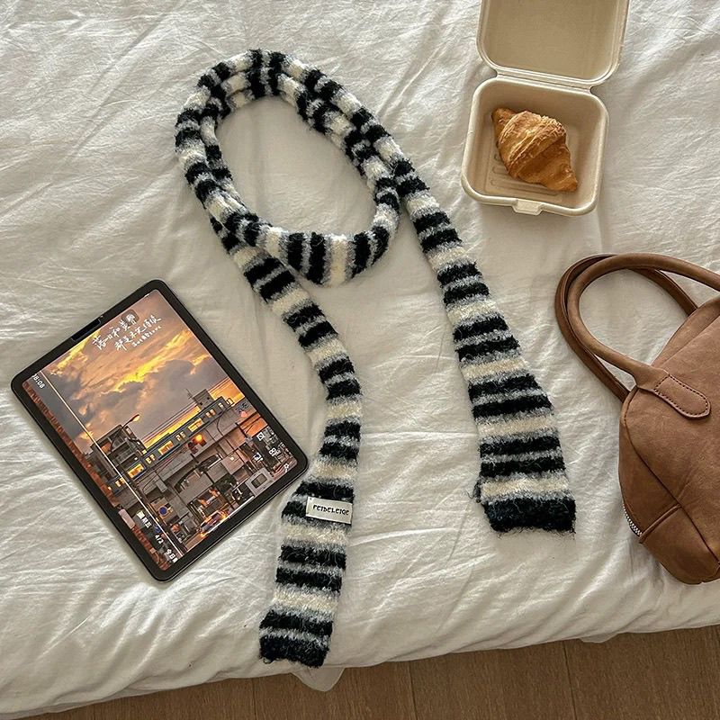 Striped Long Decorative Scarf - Modomu
