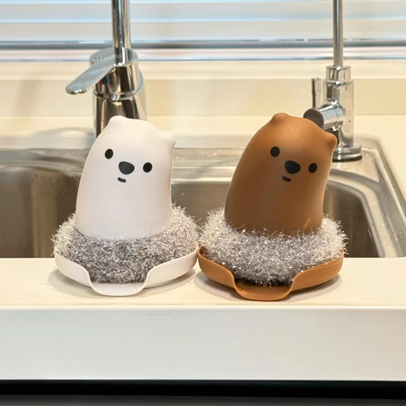 Bear-Shaped Steel Wool Scrubber