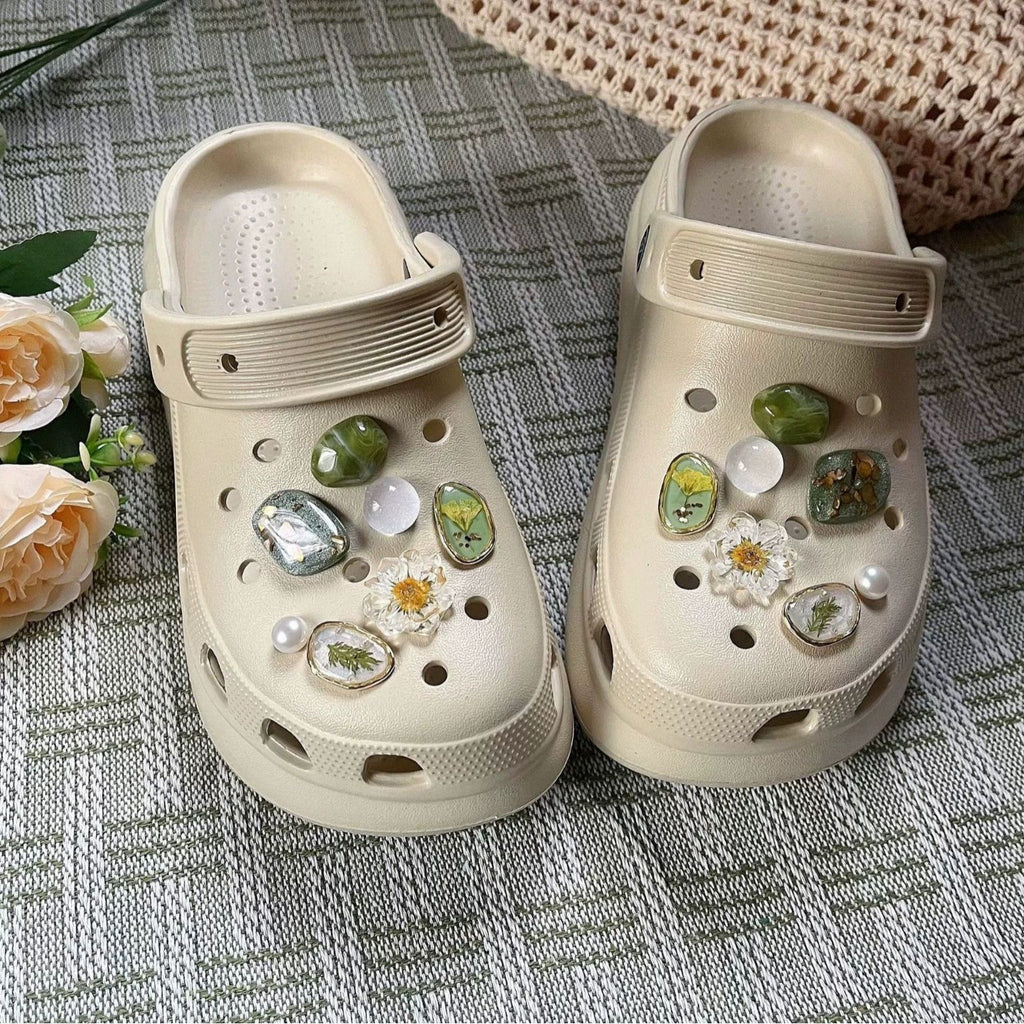 Pressed Fern Pebble Charms