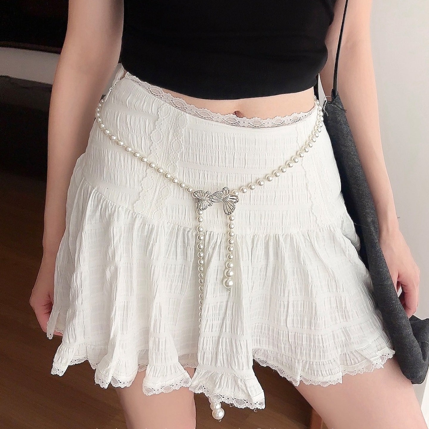 Retro Pearl Waist Chain Belt - Modomu