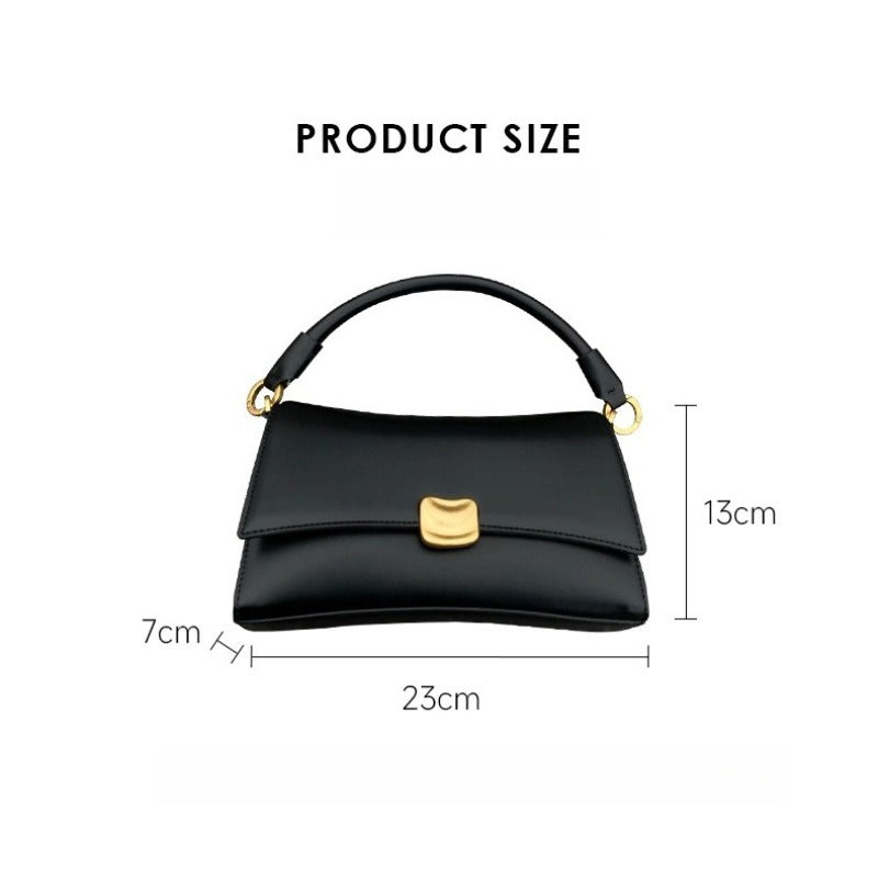 Sculptural Clasp Baguette Bag