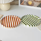 Hand-Painted Striped Dinner Plate