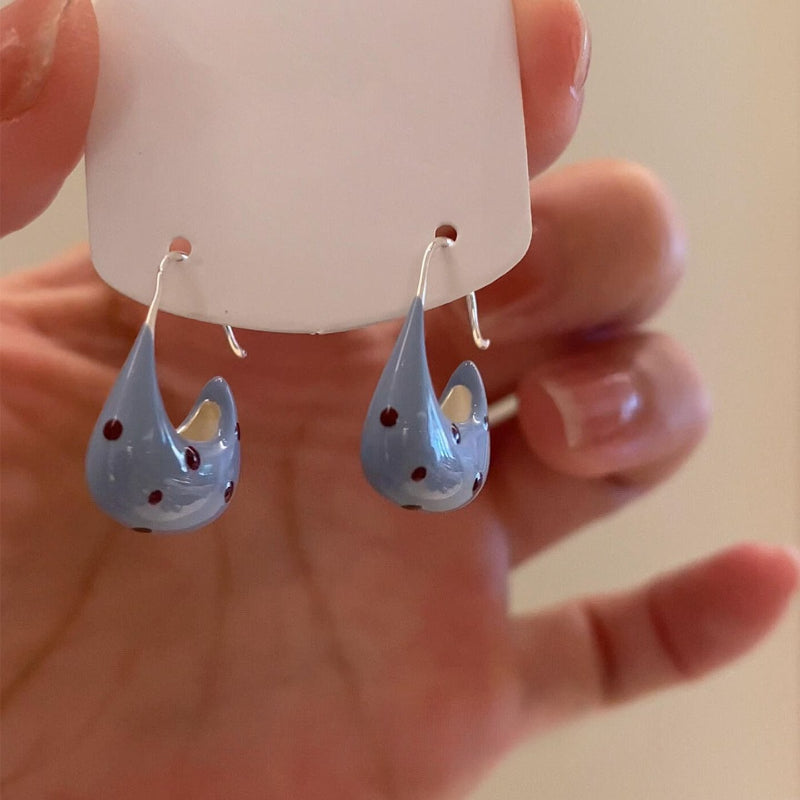 Polka Dot Retro Stud Earrings