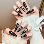 Cross Buckle Long Press-On Nails