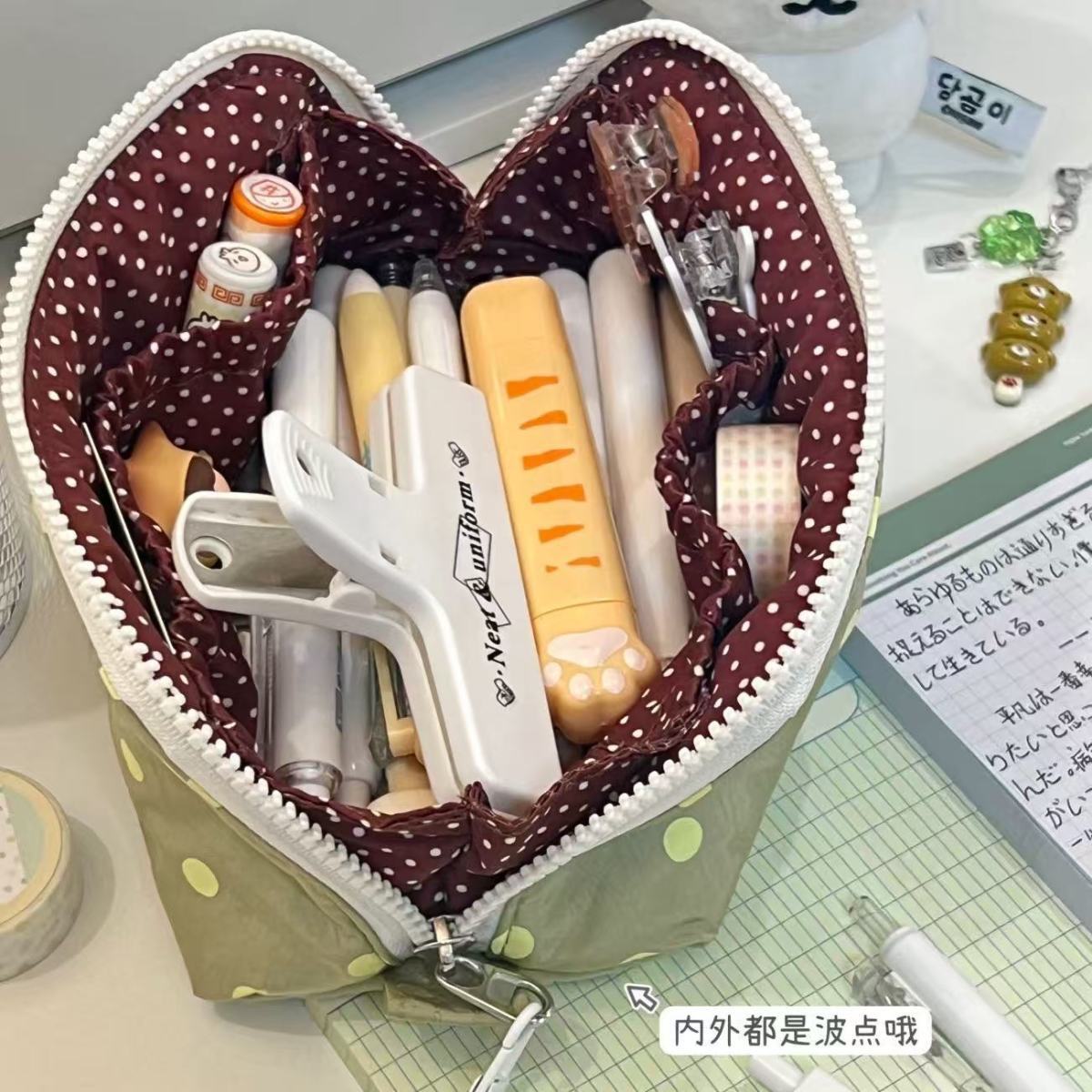 Polka Dot Sandwich Pencil Case - Modomu