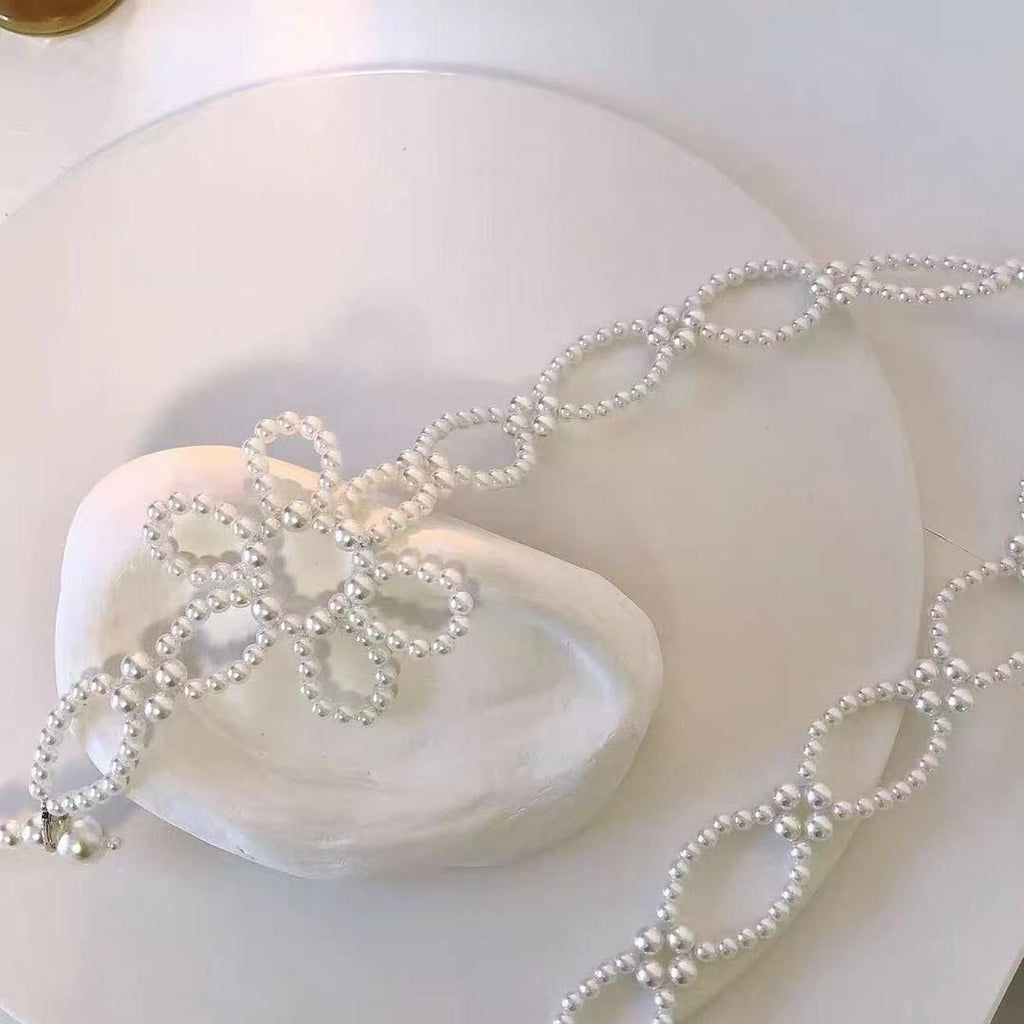 Floral Pearl Waist Chain Belt