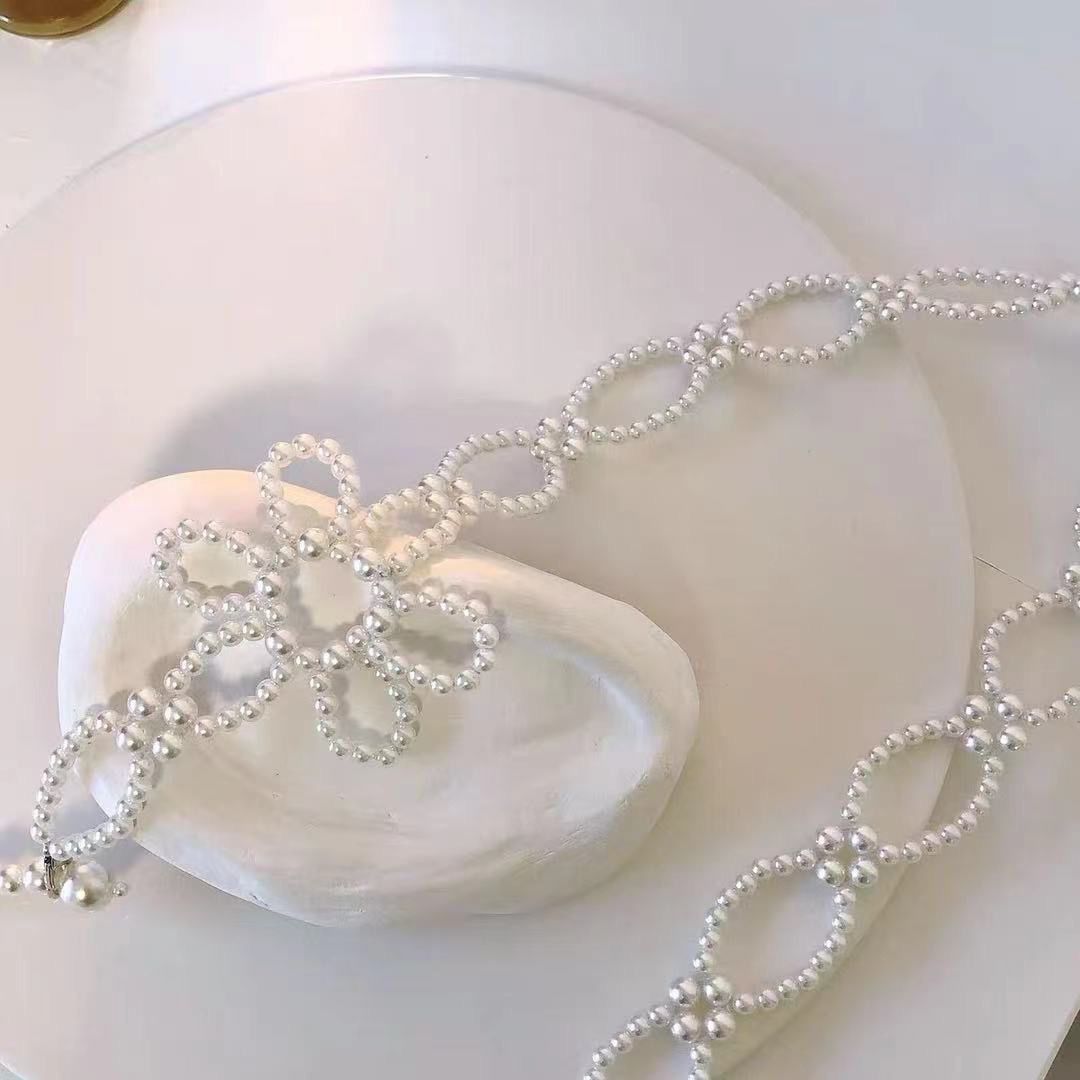 Floral Pearl Waist Chain Belt