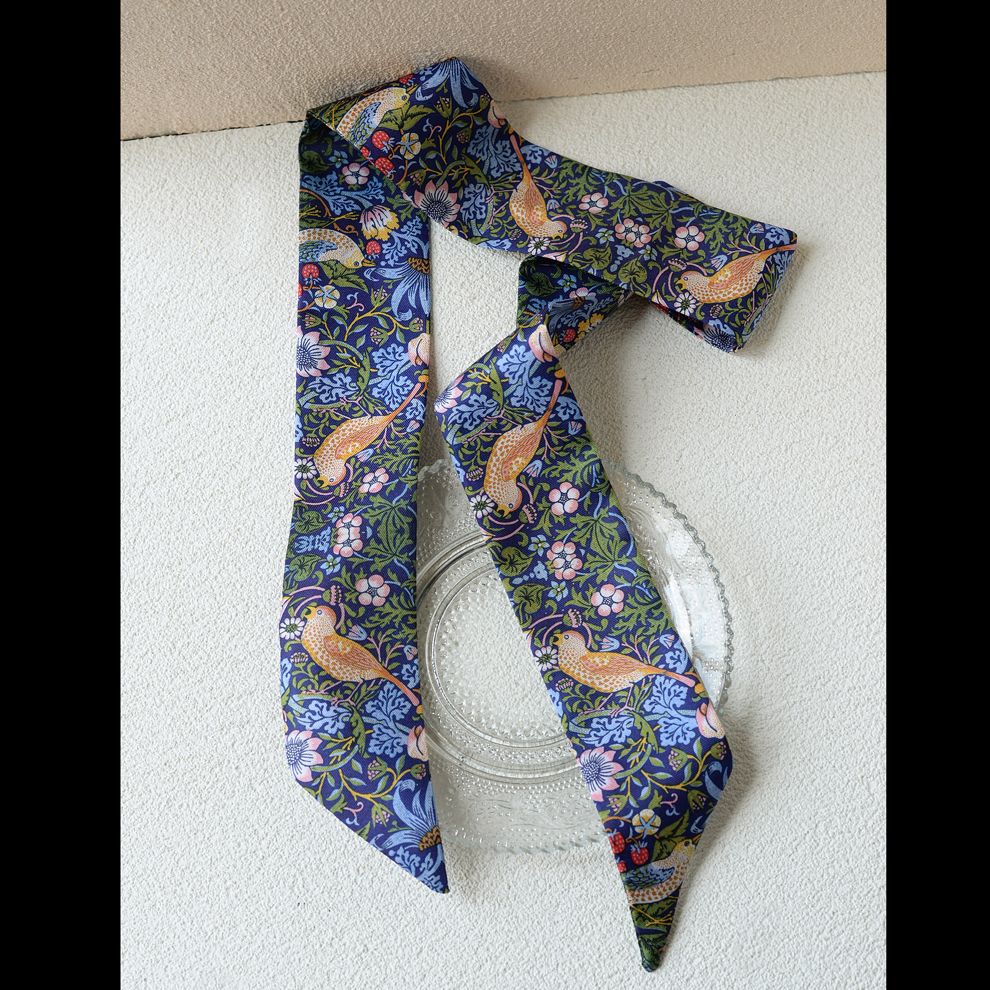 Art Print Narrow Silk Tie
