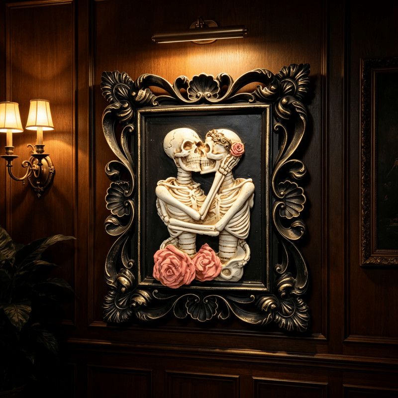 Embracing Skeletons Wall Plaque