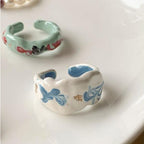 Open Design Drip Couple Ring - Modomu