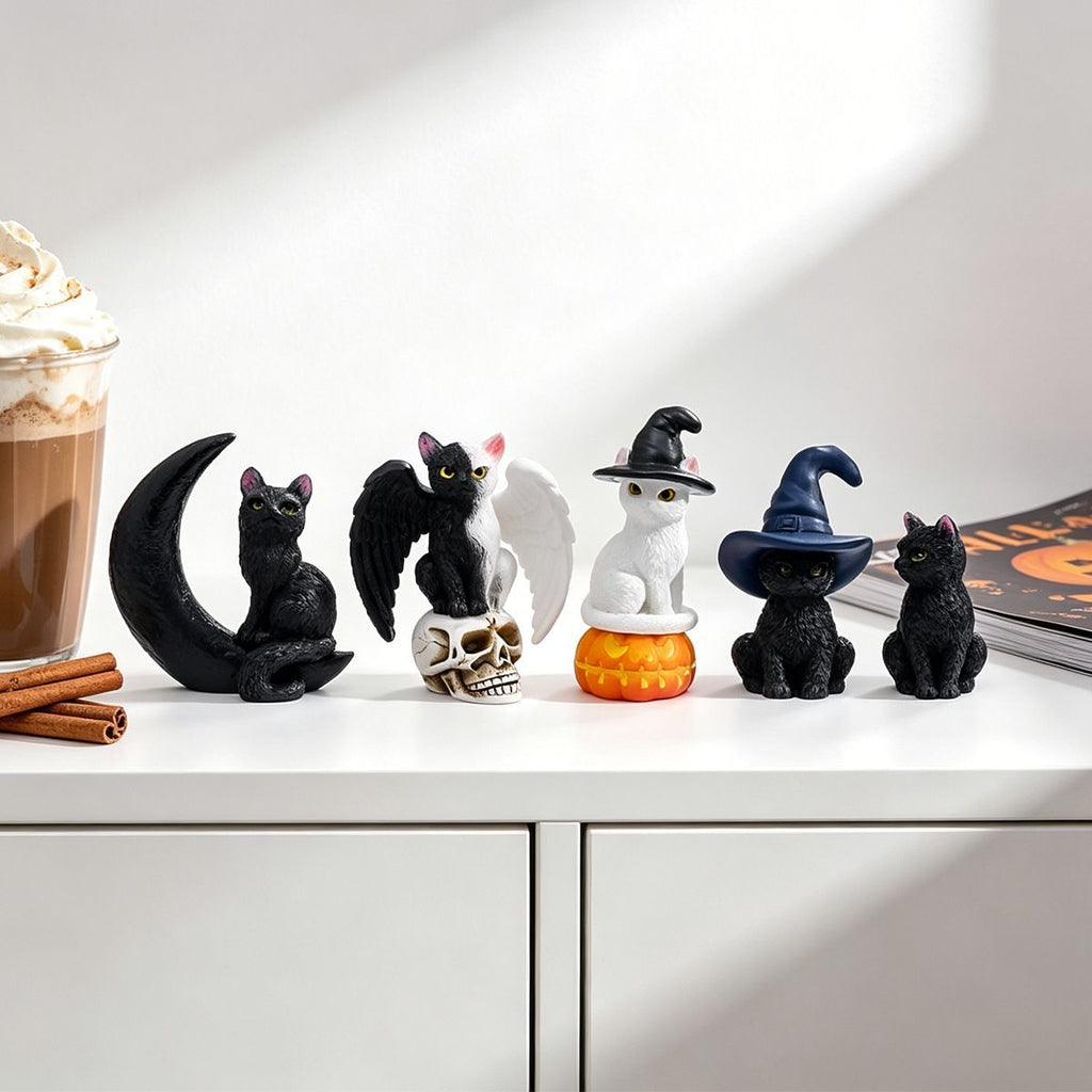 Halloween Cat Figurine Set