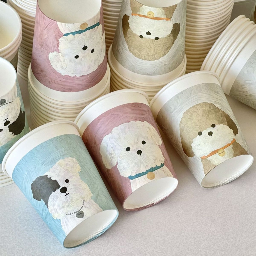 Puppy Art Disposable Paper Cups - Modomu