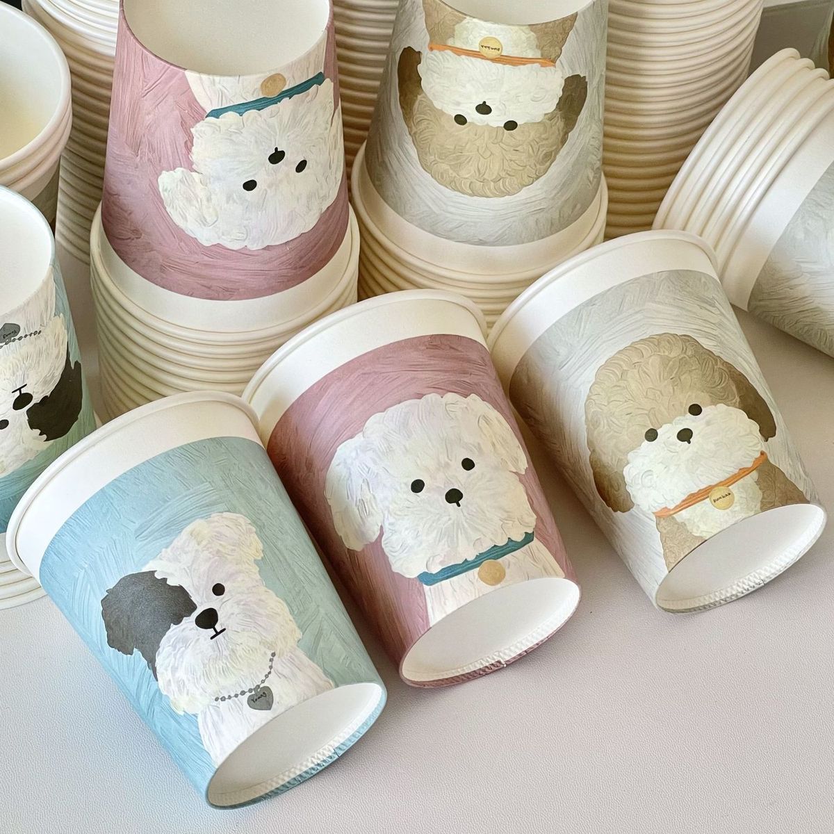 Puppy Art Disposable Paper Cups - Modomu