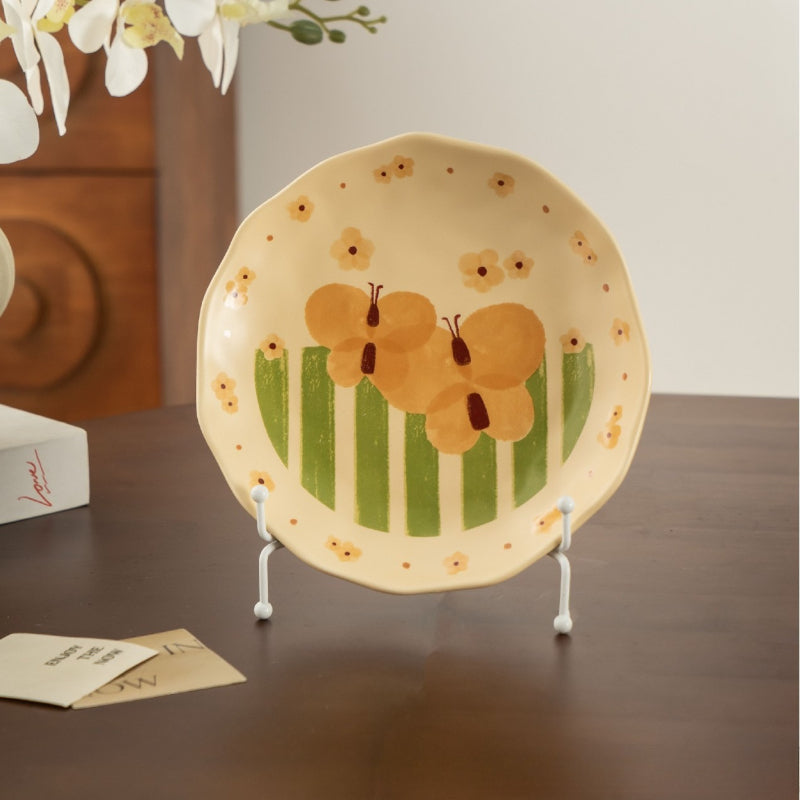 Butterfly Floral Ceramic Rice Bowl - Modomu