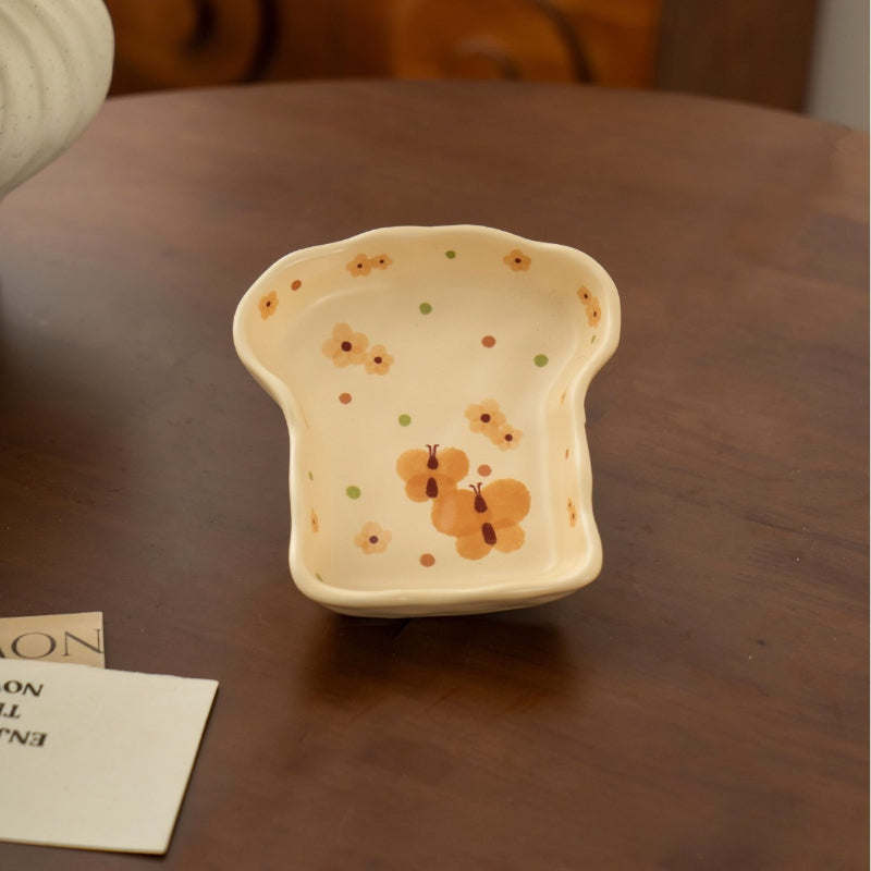 Butterfly Floral Ceramic Rice Bowl - Modomu