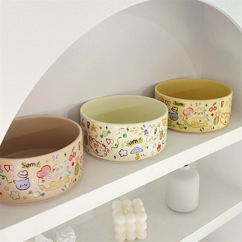 Graffiti Ceramic Pet Food Bowl