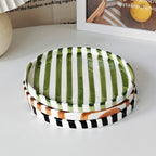 Hand-Painted Striped Dinner Plate