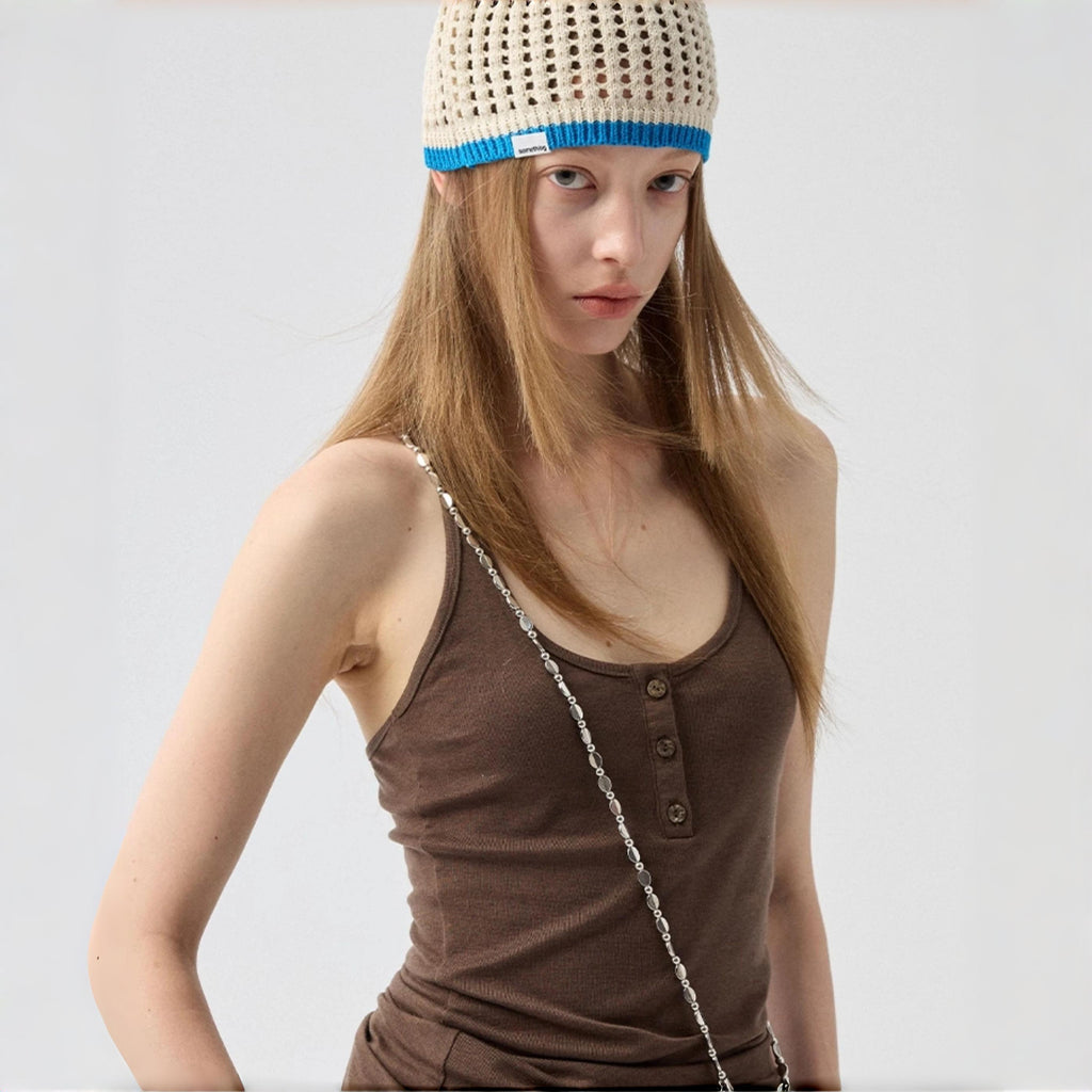 Knit Hollow Beanie Hat