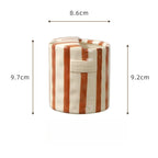 Striped Handleless Ceramic Cup