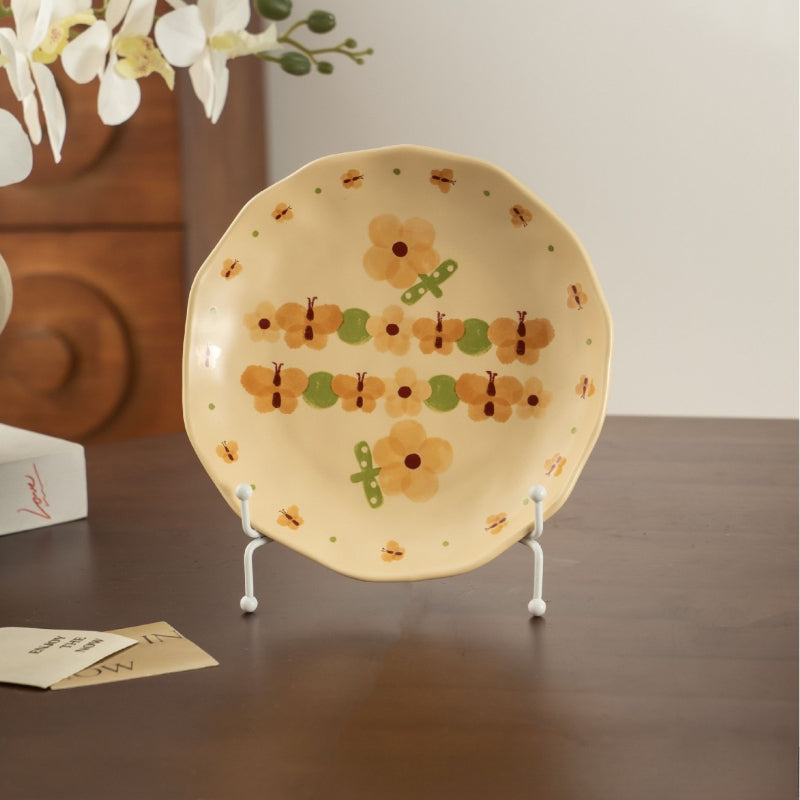 Butterfly Floral Ceramic Rice Bowl - Modomu