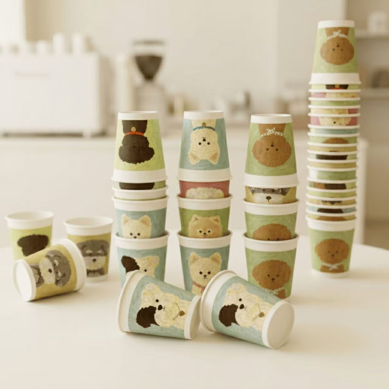 Puppy Art Disposable Paper Cups